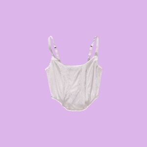 NWT BOUTIQUE LACY WHITE CORSET TOP 🦢